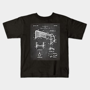 Soccer Patent - Soccer Goal Art - Black Chalkboard Kids T-Shirt